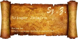 Szinger Zelmira névjegykártya
